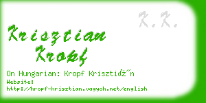 krisztian kropf business card